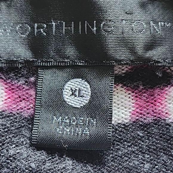 Worthington black&pink buttoned lightweight cardigan, size XL - Picture 8 of 11